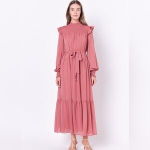 Swiss Dot Smocked Maxi Dress